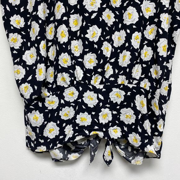 Vintage Cambridge Womens Size M Floral Printed Front Tie Oversized Top - Picture 3 of 8
